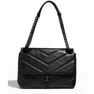 NWT Rebecca Minkoff Edie MAXI Convertible Shoulder Bag BLACK Black AUTHENTIC